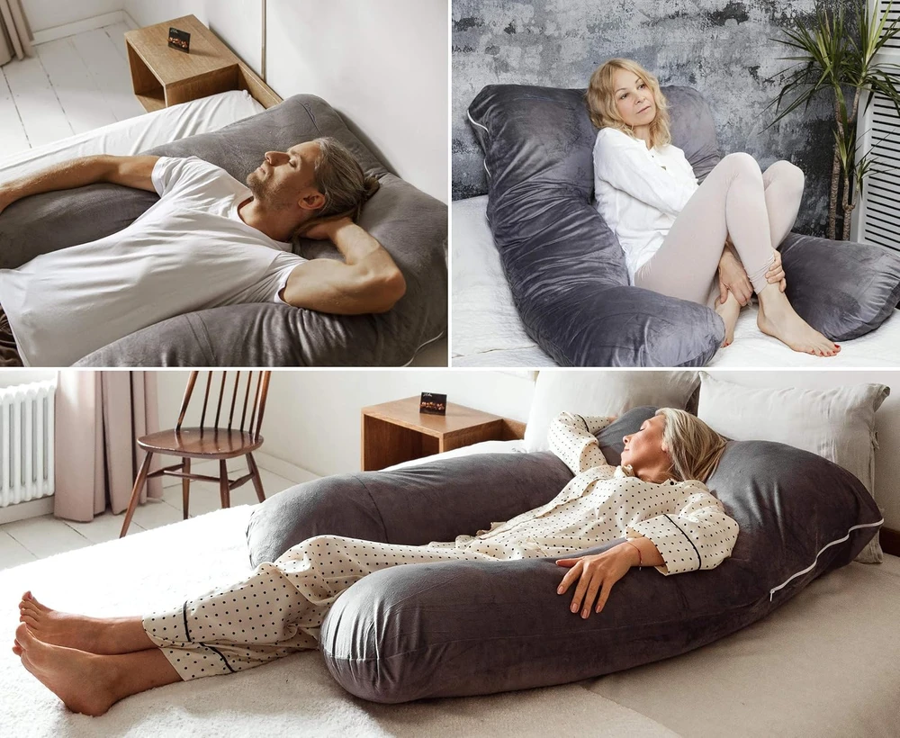 MAKOSAS ergonominė kūno pagalvė miegantiems ant šono 100 x 150 cm VAR-KK