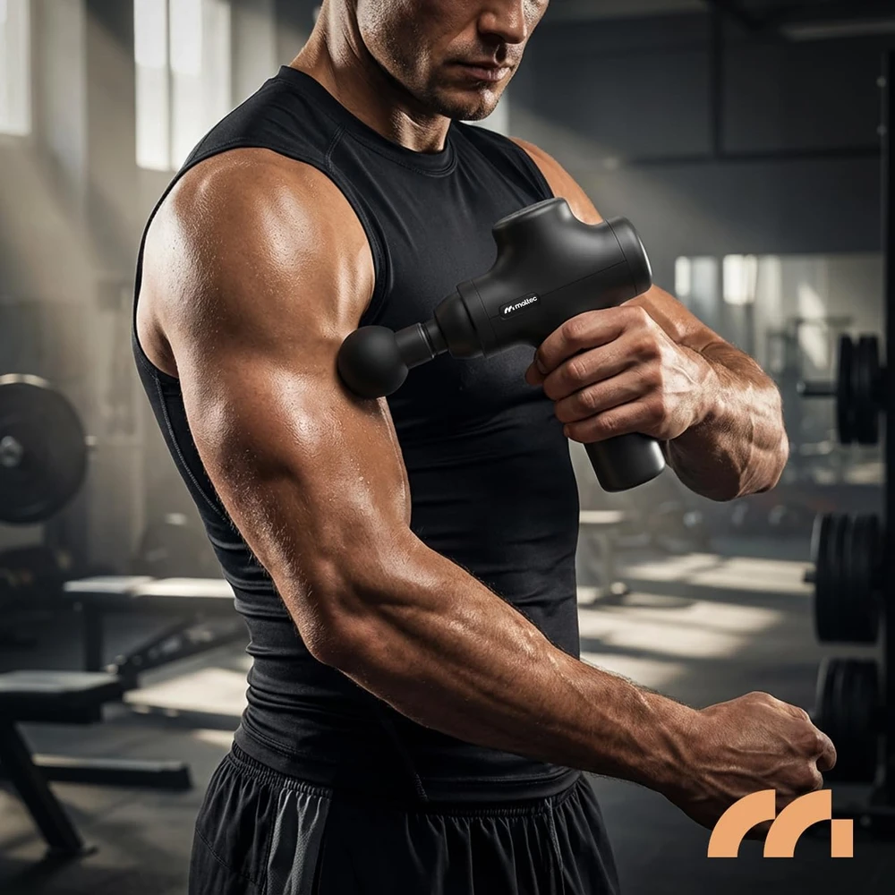MalTec masažinis pistoletas BodyBeat Go, 4 greičiai, 10 mm amplitudė, 6 antgaliai, 113859
