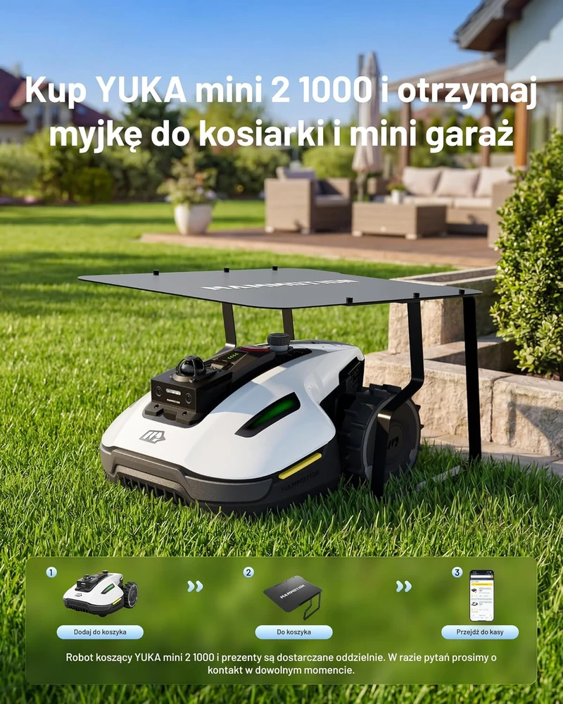 Mammotion vejapjovės robotas be ribinio laido, LiDAR 360°, AI, 1000 m², YUKA mini 2 1000