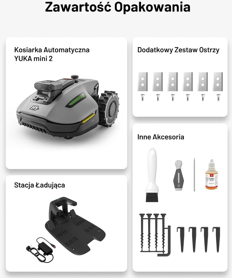 Mammotion vejapjovės robotas be ribinio laido, 500 m², Tri-Cam AI Vision, 19 cm plotis, YUKA mini 2 500