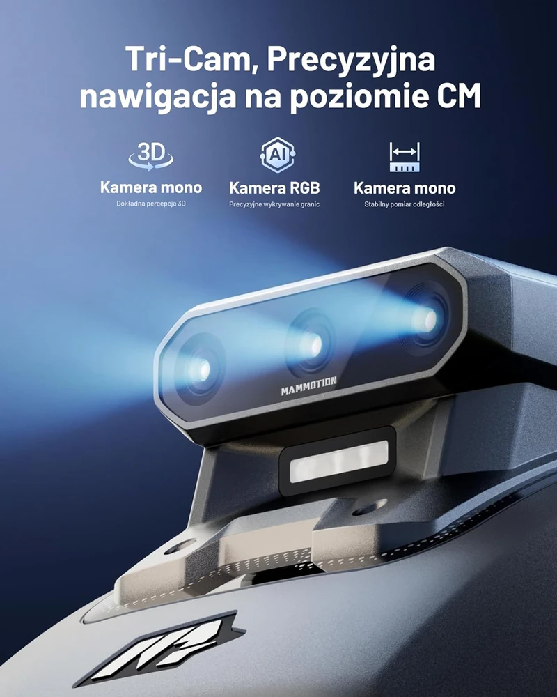 Mammotion vejapjovės robotas su 3 kamerų AI, 500 m², DropMow, 4,5 Ah akumuliatorius, YUKA mini 2 500