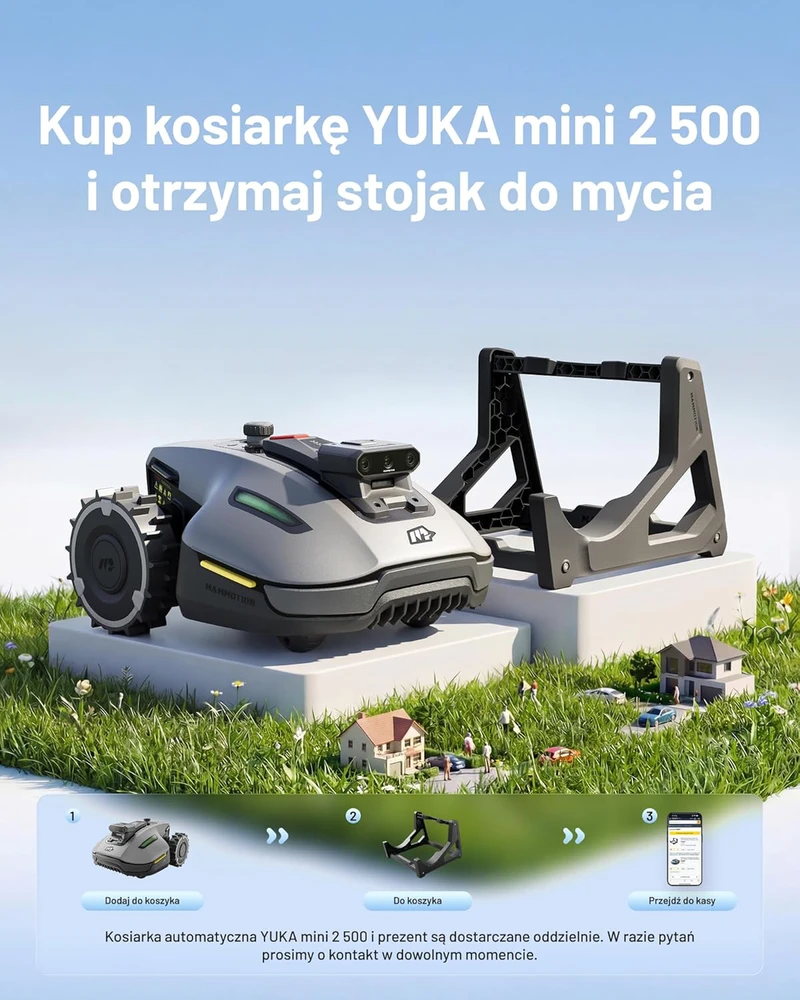 Mammotion vejapjovės robotas su 3 kamerų AI, 500 m², DropMow, 4,5 Ah akumuliatorius, YUKA mini 2 500