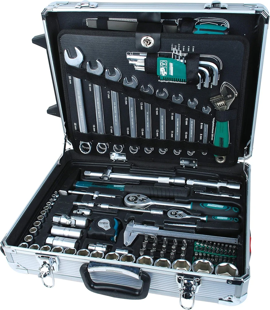 Stanley Mannesmann 159 dalių aliumininis įrankių vežimėlis su komplektu M29077