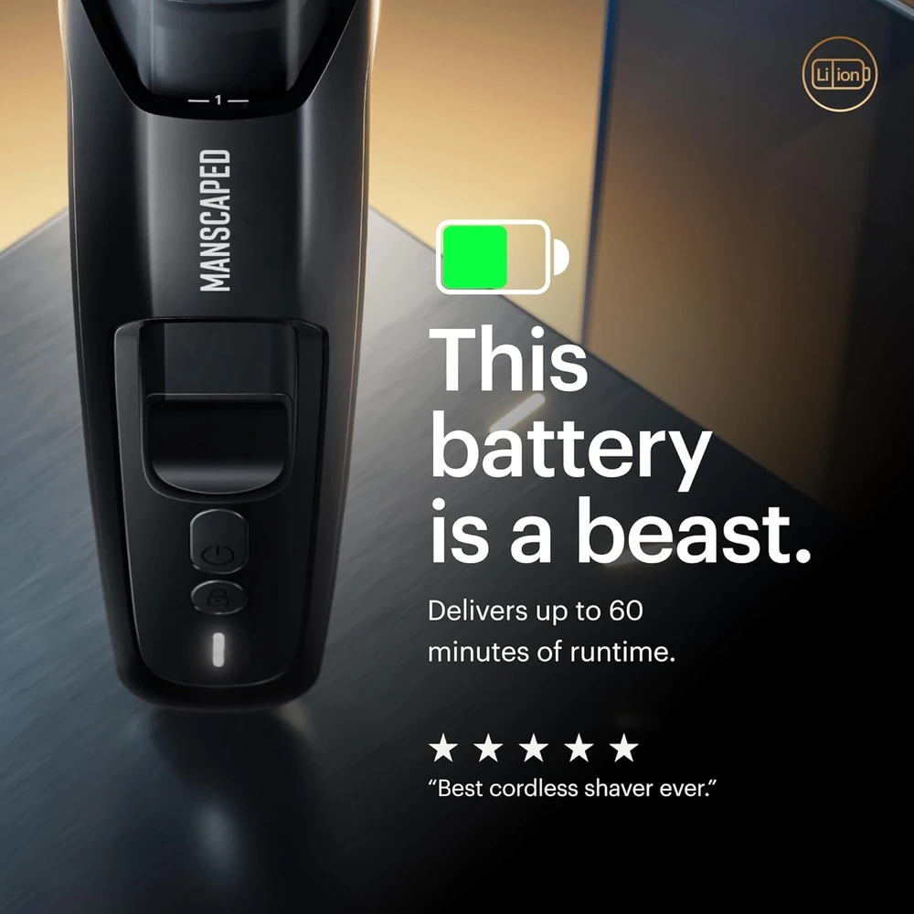 Barzdaskutė MANSCAPED barzdos ir ūsų trimeris su 14 ilgio nustatymų, nerūdijančio plieno ašmenys, USB-C, 1–20 mm, 30-00101-NA