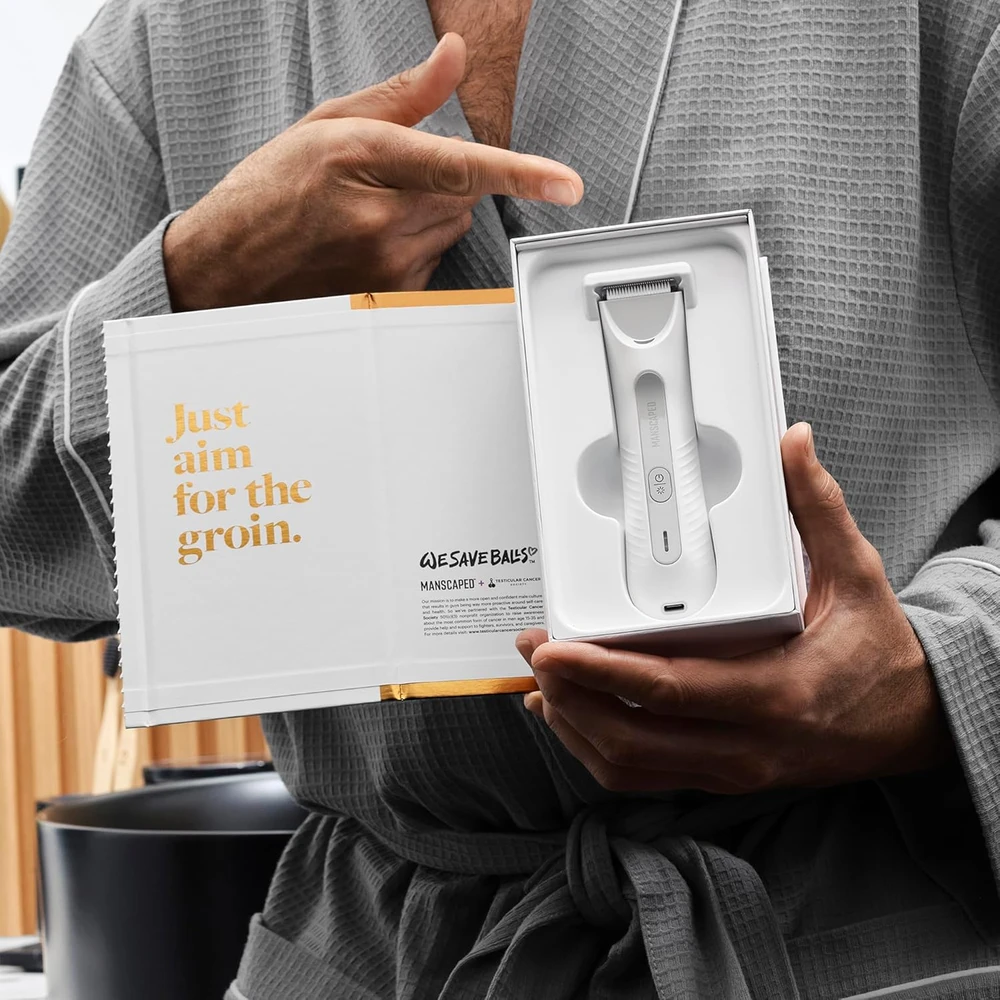 MANSCAPED kūno ir intymių zonų vandeniui atsparus USB-C įkraunamas trimeris The Lawn Mower 3.0 PLUS, SkinSafe, baltas