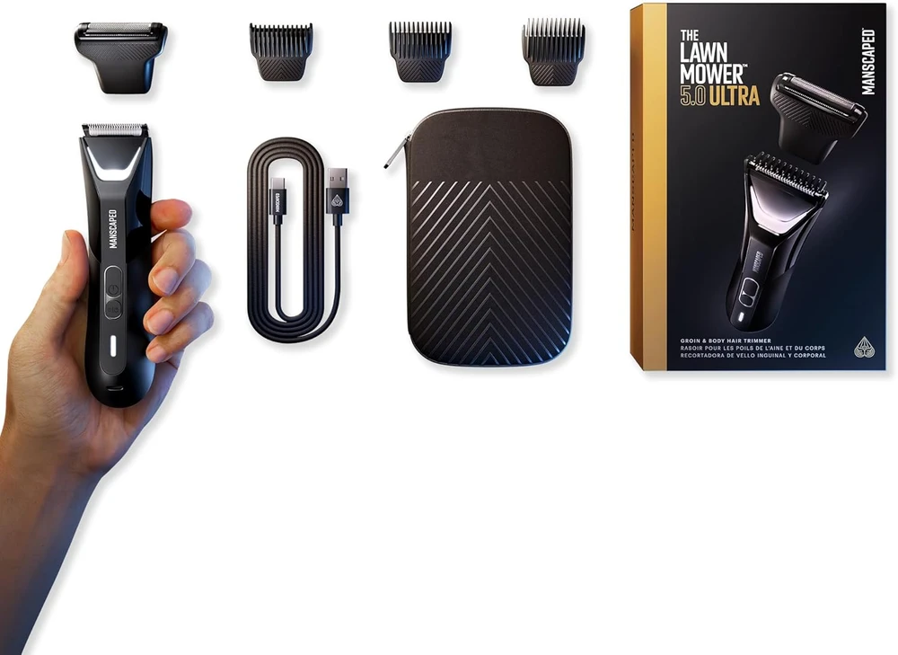 MANSCAPED kūno ir kirkšnių kirpimo mašinėlė su SkinSafe dviguba galvute, USB-C įkrovimas, Lawn Mower 5.0 Ultra