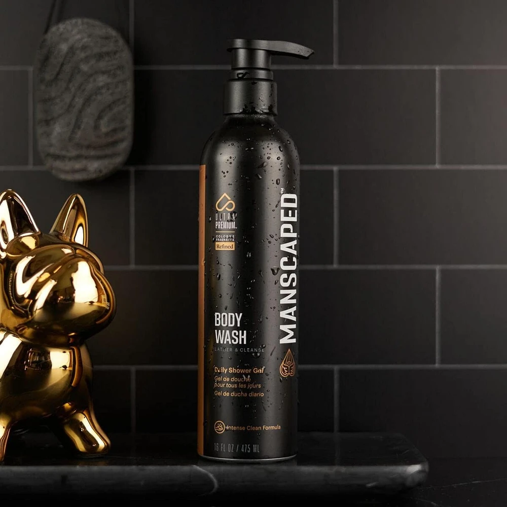 MANSCAPED vyriškas dušo gelis su alaviju ir jūros druska, 475 ml, BW16-INTL