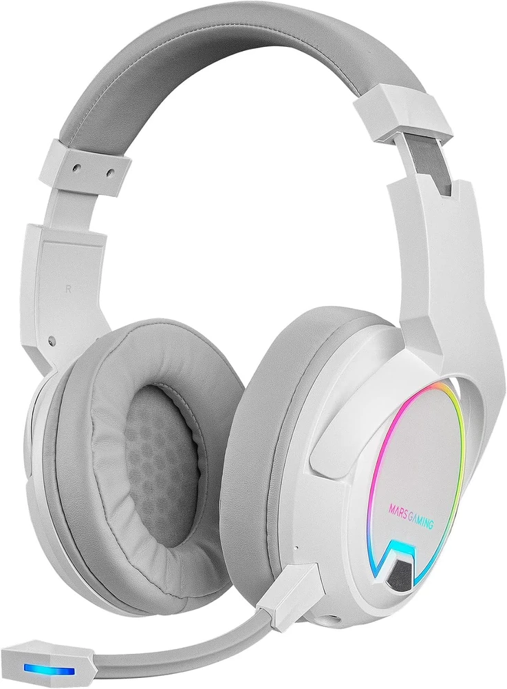 Mars Gaming belaidės žaidimų ausinės 2.4GPRO su mikrofonu, 50 mm, baltos MHW100W