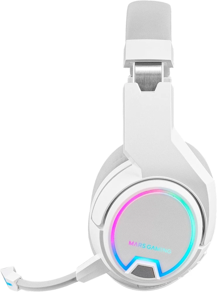 Mars Gaming belaidės žaidimų ausinės 2.4GPRO su mikrofonu, 50 mm, baltos MHW100W