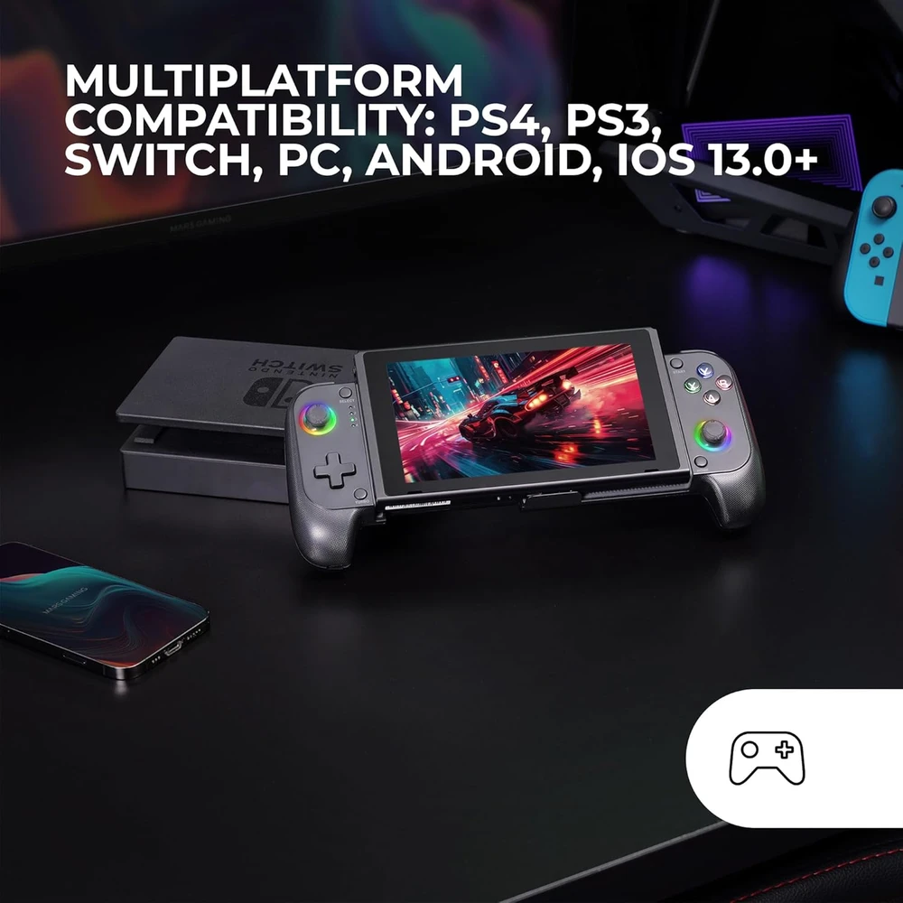Mars Gaming belaidis žaidimų valdiklis Bluetooth 5.0 su RGB apšvietimu ir USB-C MGPX