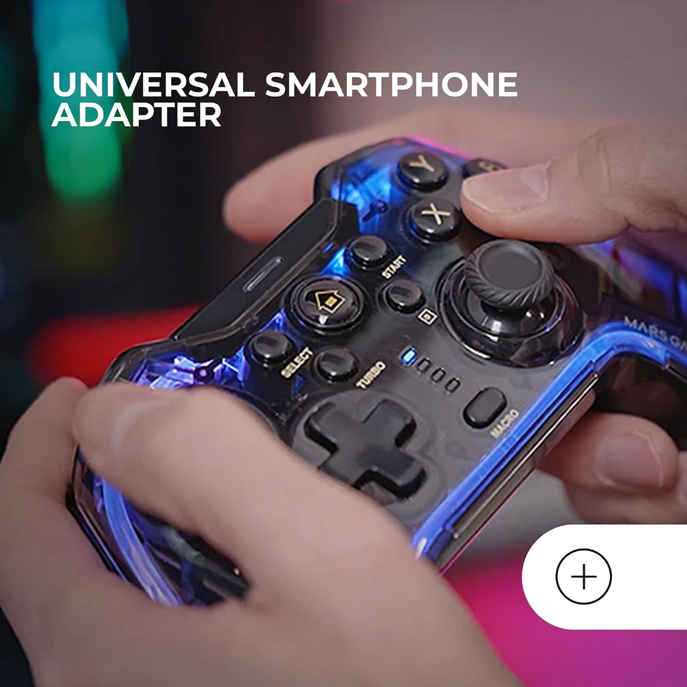 Mars Gaming belaidis žaidimų valdiklis Bluetooth 5.0 su RGB apšvietimu MGPBT2