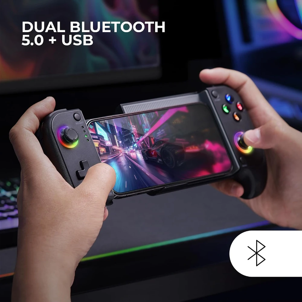 Mars Gaming belaidis žaidimų valdiklis Bluetooth 5.0 su RGB apšvietimu ir USB-C MGPX