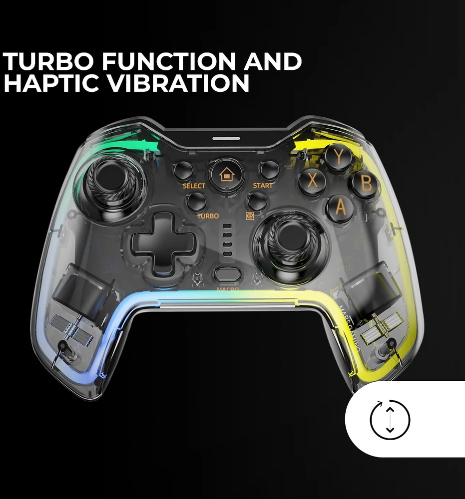 Mars Gaming belaidis žaidimų valdiklis Bluetooth 5.0 su RGB apšvietimu MGPBT2