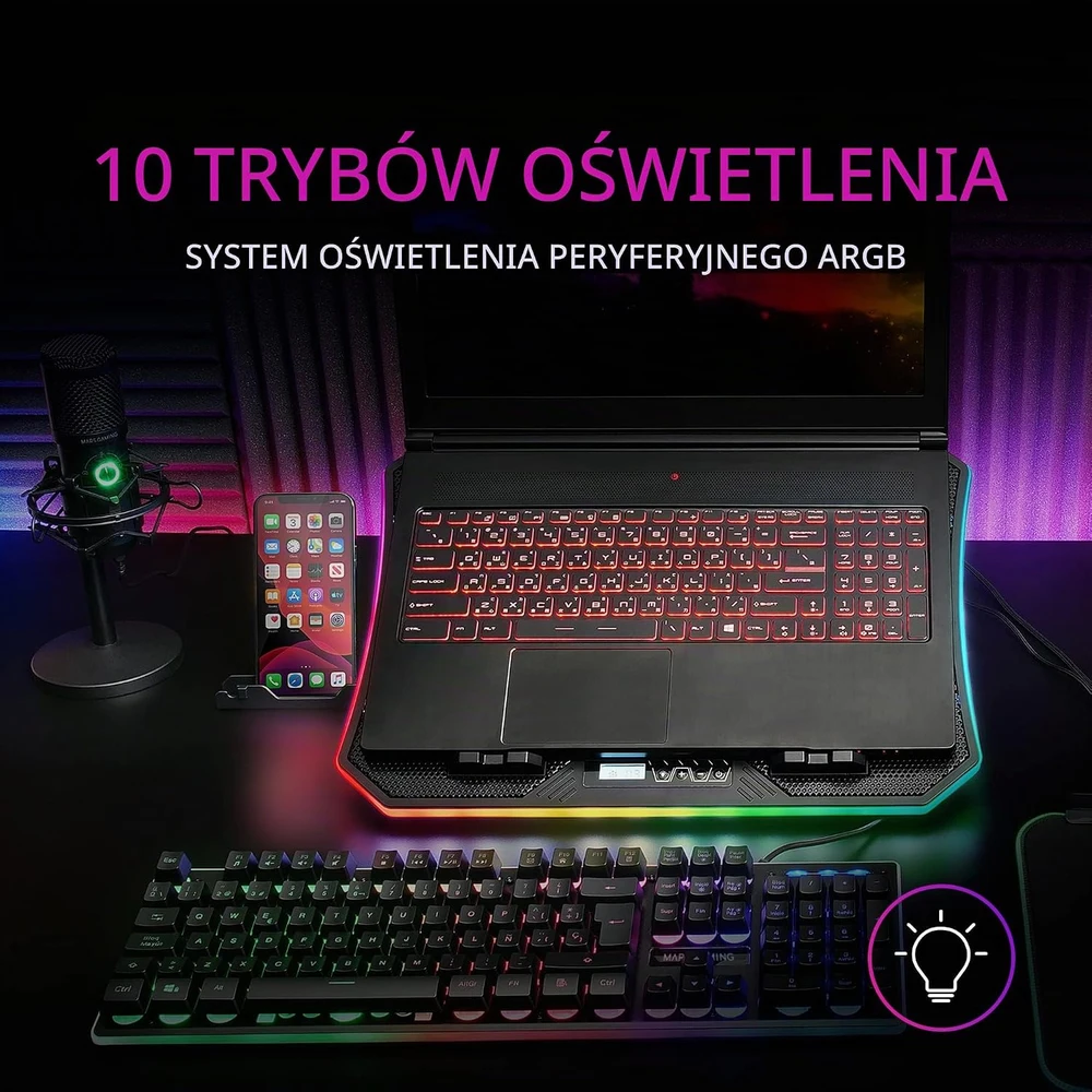 Mars Gaming MNBC6 nešiojamojo kompiuterio aušinimo stovas iki 19 col. su 3 ventiliatoriais