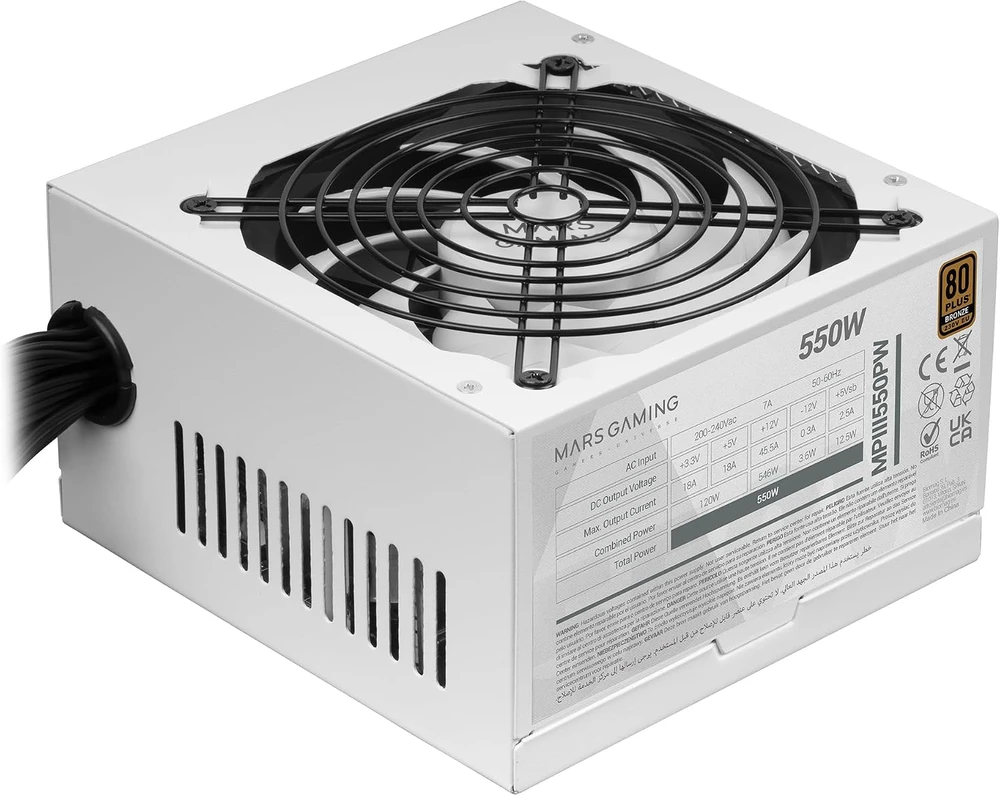 Mars Gaming MPIII550PW 550 W ATX kompiuterio maitinimo šaltinis, 80 Plus Bronze