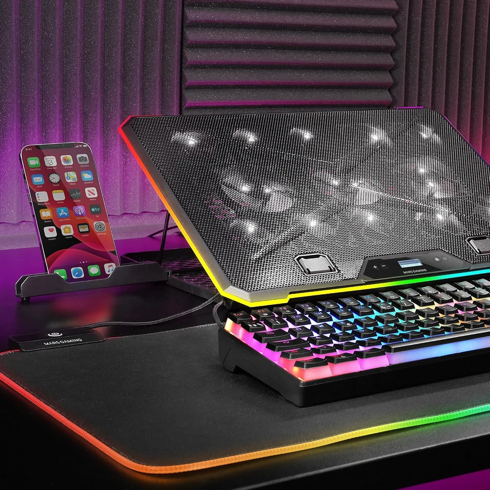 Mars Gaming nešiojamojo kompiuterio aušinimo stovas 17 col., 13 ventiliatorių, MNBC13
