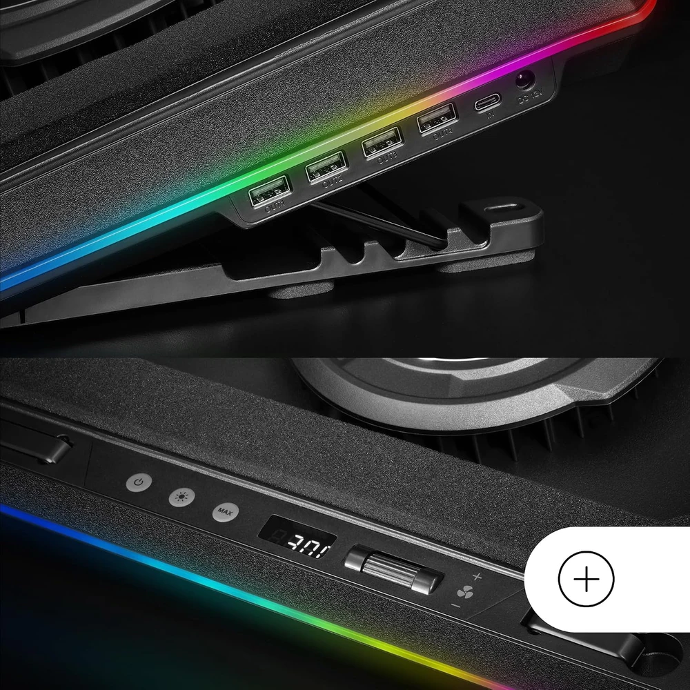 Mars Gaming nešiojamojo kompiuterio aušinimo stovas iki 18 colių su RGB MNBCULTRA