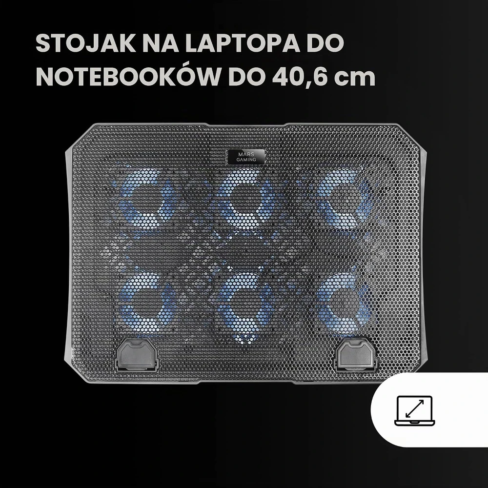 Mars Gaming nešiojamojo kompiuterio aušinimo stovas iki 16 colių su 6 ventiliatoriais MNBC23