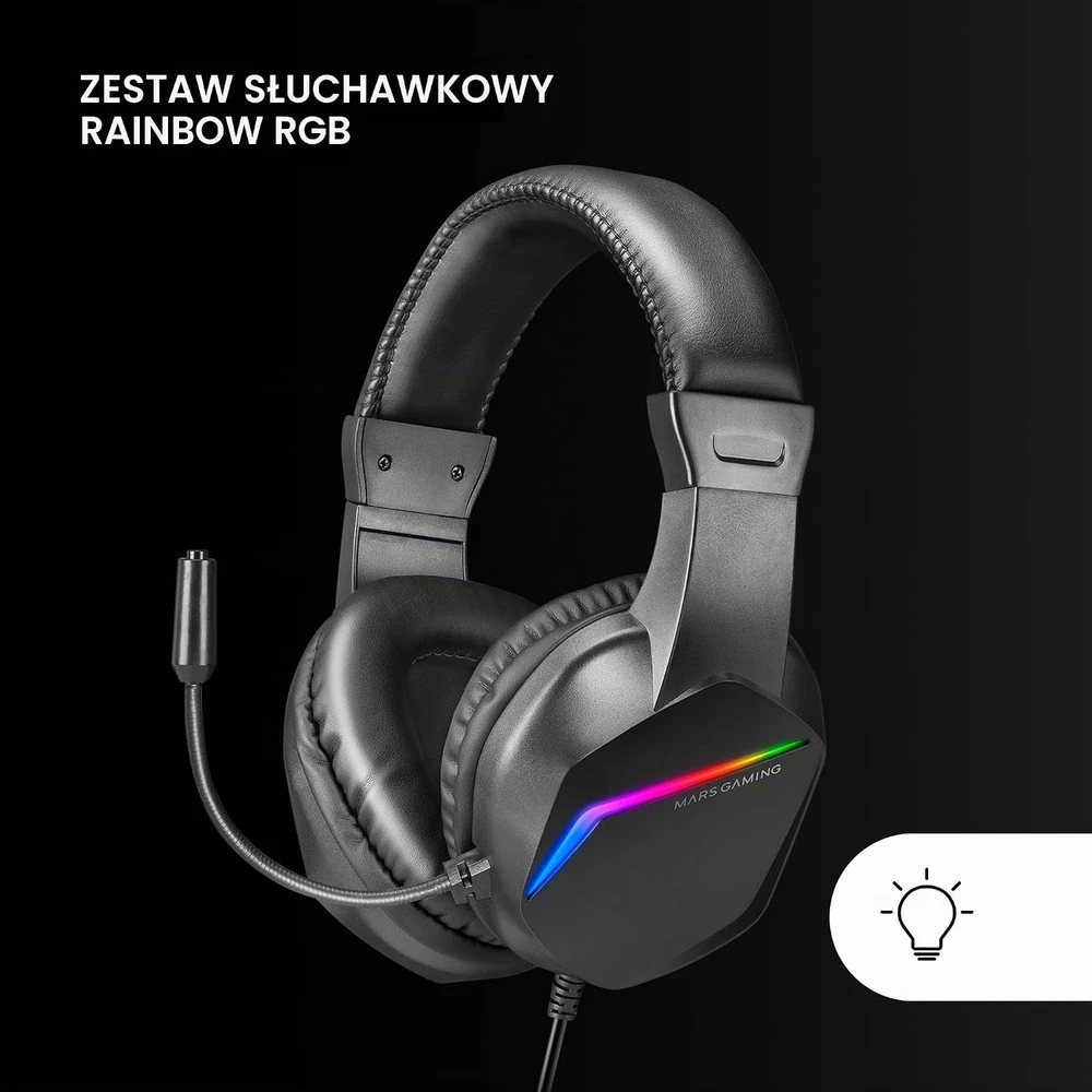 Mars Gaming žaidimų rinkinys su RGB klaviatūra, pele, ausinėmis ir XXL kilimėliu MCPRGB3PT