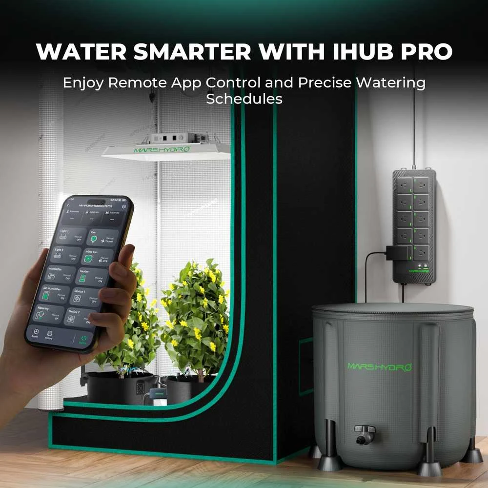 MARS HYDRO automatinė laistymo sistema su 24 W pompa, 33 l kibiru ir 8 lašintuvais, Drip Irrigation Kits
