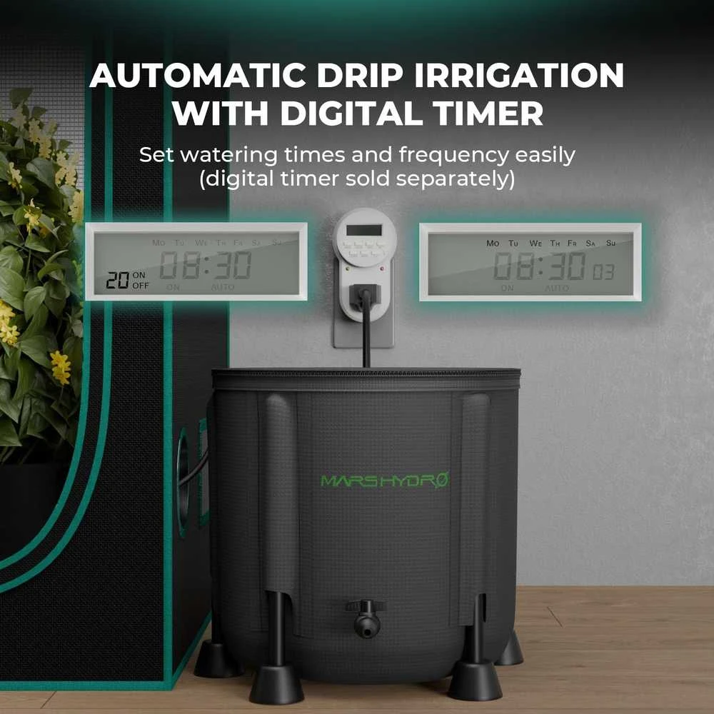 MARS HYDRO automatinė laistymo sistema su 24 W pompa, 33 l kibiru ir 8 lašintuvais, Drip Irrigation Kits