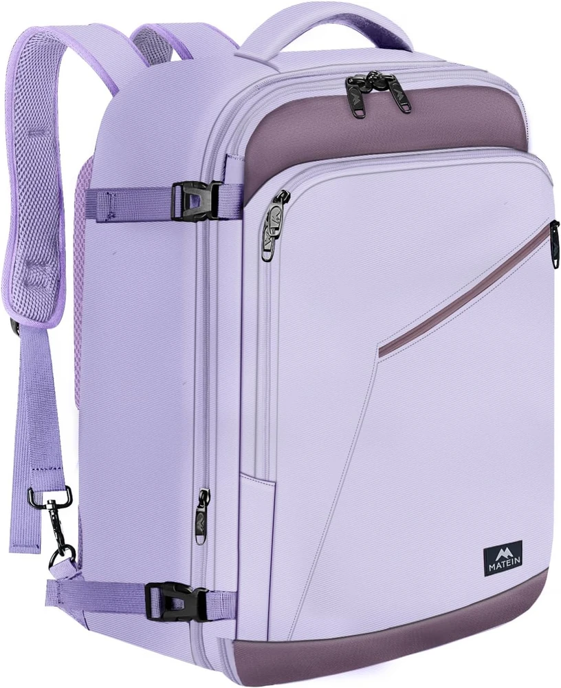 MATEIN 40 l lagamino tipo rankinio bagažo kelioninė kuprinė 55 x 35 x 25 cm, pilkai violetinė