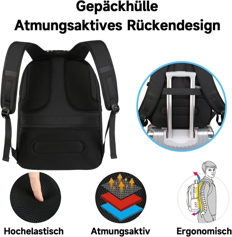 MATEIN neperšlampamas 17,3 colių nešiojamojo kompiuterio kuprinė su USB jungtimi, 50 l talpa