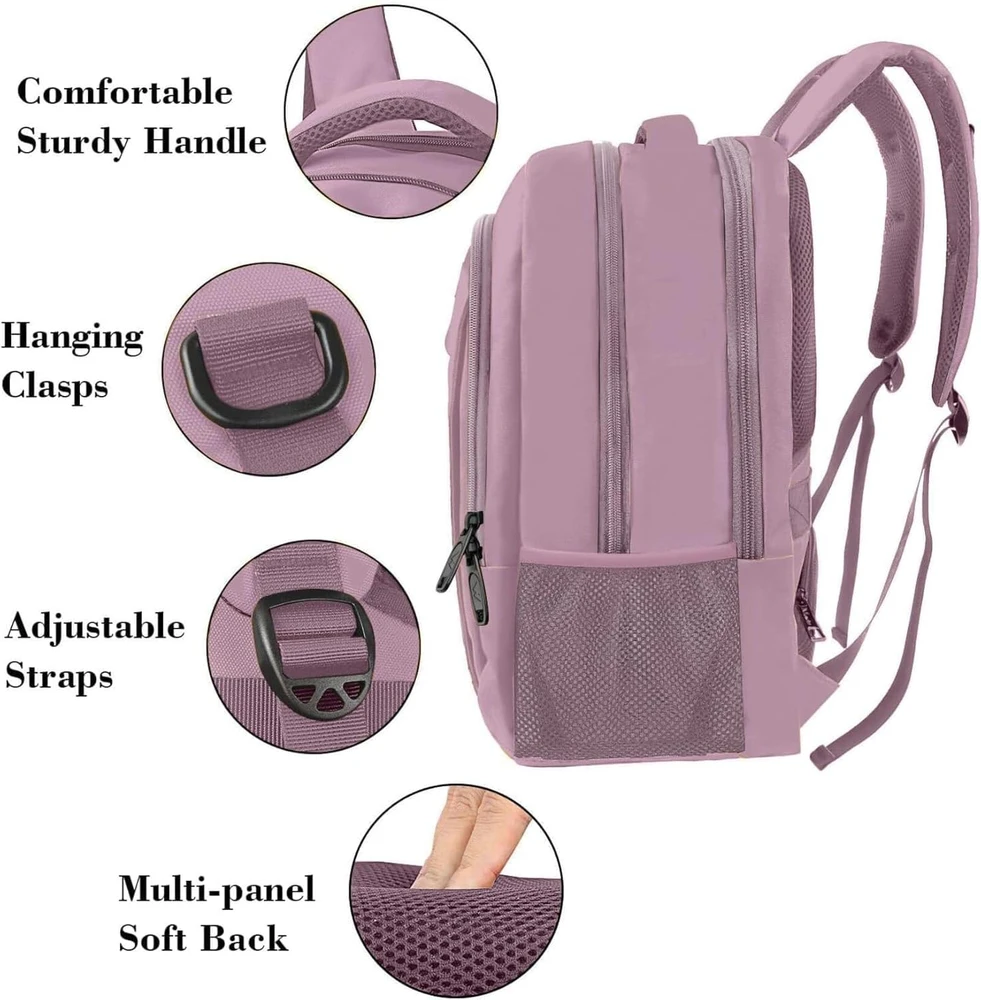 MATEIN nešiojamojo kompiuterio kuprinė 15,6" vandeniui atspari, verslui ir kelionėms, violetinė, 30 l