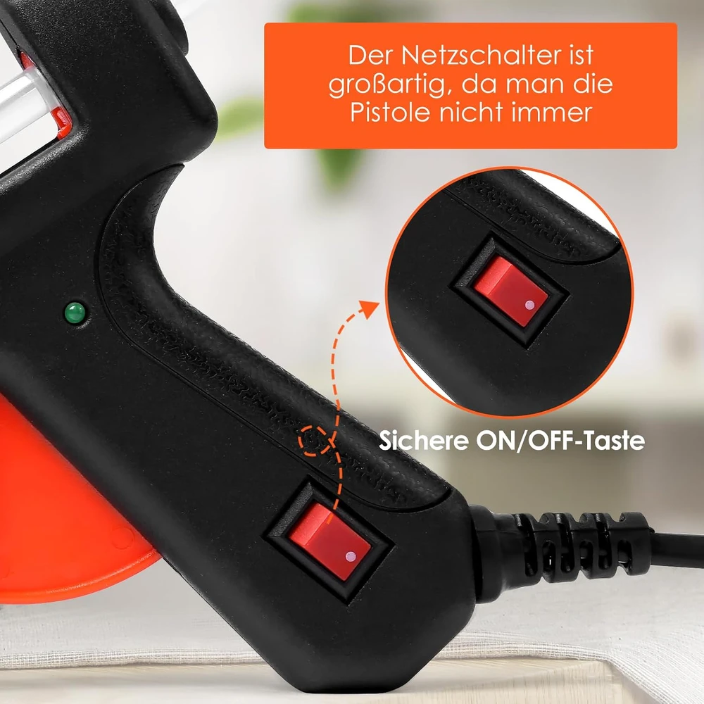 MAXDONE karštų klijų pistoletas 20 W su 30 klijų lazdelėmis, 7 mm, GGC00226