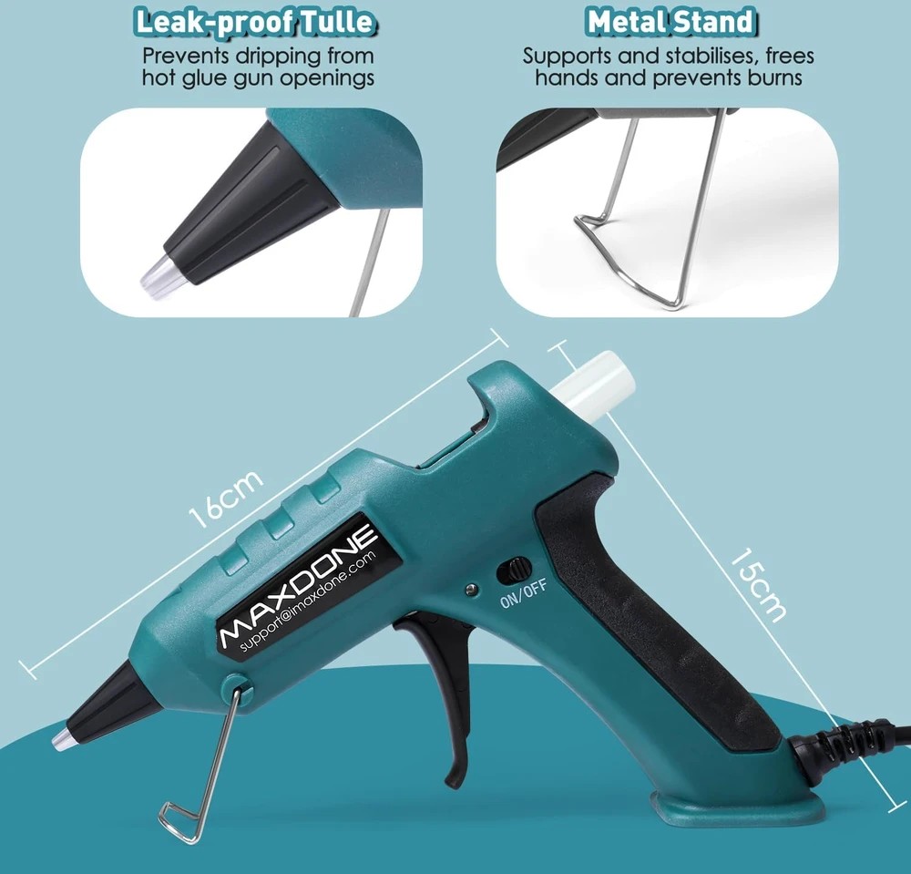 MAXDONE karštų klijų pistoletas 60 W, 7 mm lazdelėms, su 50 lazdelėmis, NL-231