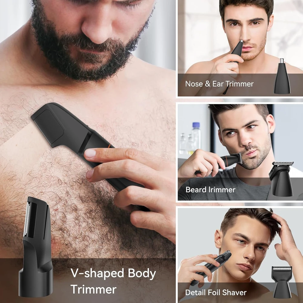 MAXGROOM elektrinis kūno plaukų kirpimo aparatas 4 viename, IPX6, LED ekranas, M-881