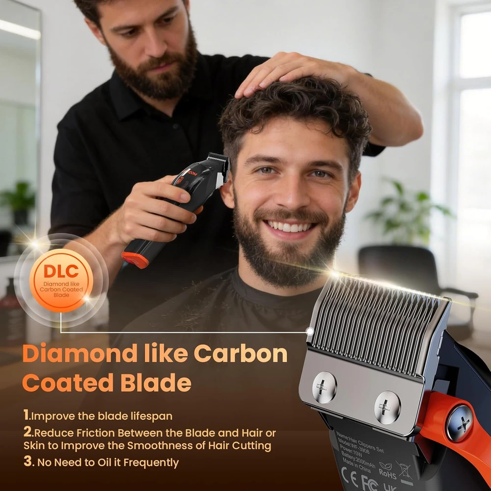 MAXGROOM plaukų kirpimo mašinėlė vyrams su LED ekranu, 10 W, keraminiai peiliukai, M-3908-B
