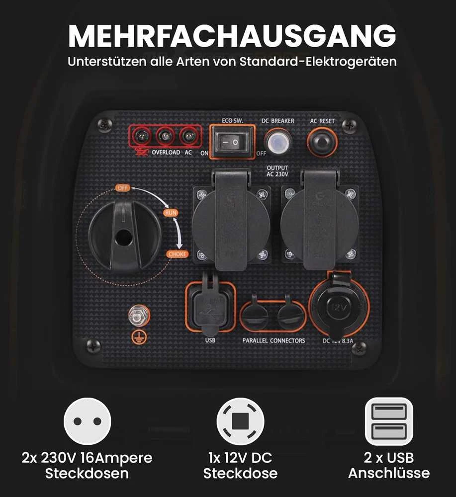 maXpeedingrods inverterinis generatorius 3300 W, benzininis, 230 V, MXR3500