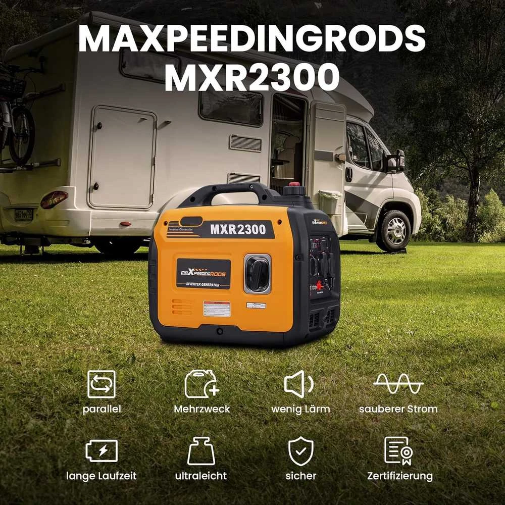 maXpeedingrods inverterinis generatorius 2300 W, benzininis, tylus, USB ir 230 V išėjimai, MXR2300