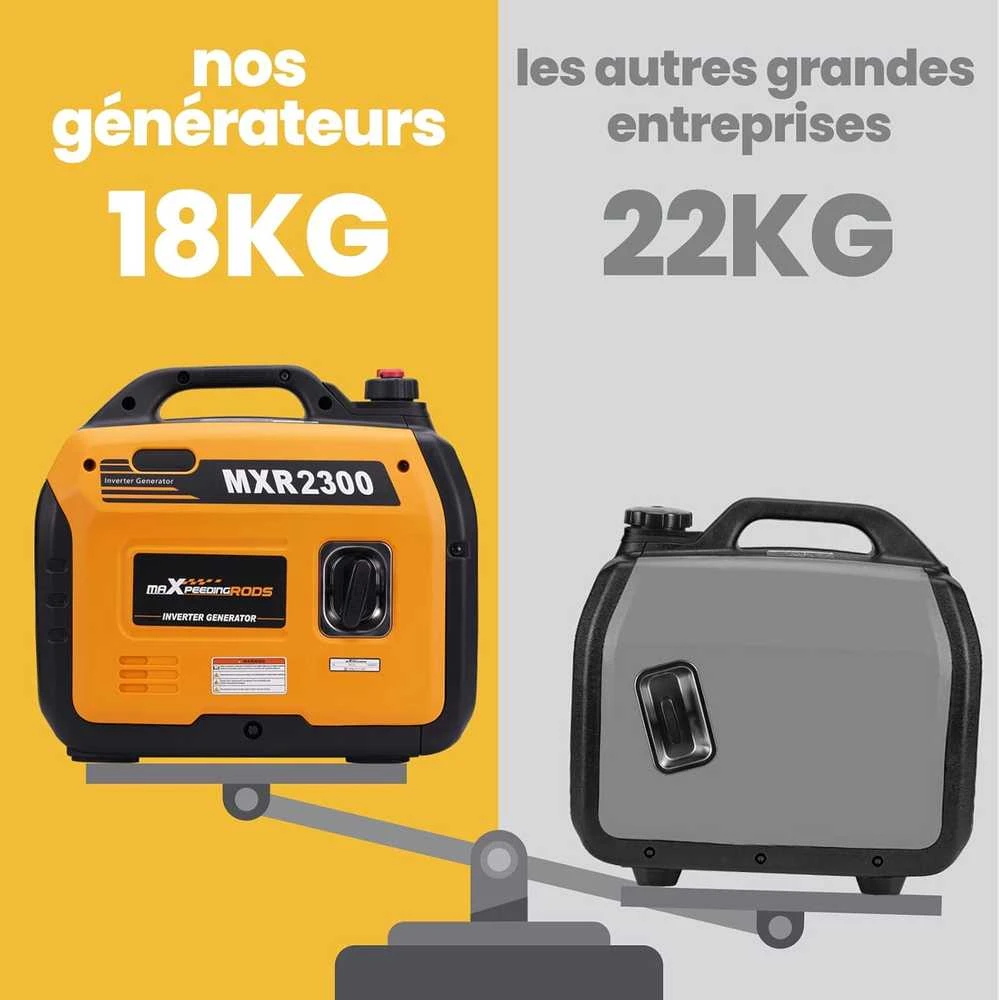 maXpeedingrods inverterinis generatorius 2300 W, benzininis, tylus, USB ir 230 V išėjimai, MXR2300
