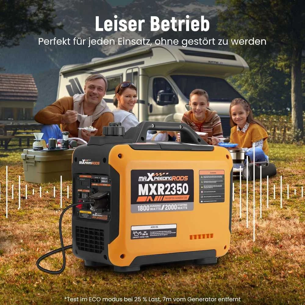 maXpeedingrods inverterinis generatorius 2000 W, benzininis, 4-taktis, USB ir 230 V lizdai, MXR2350