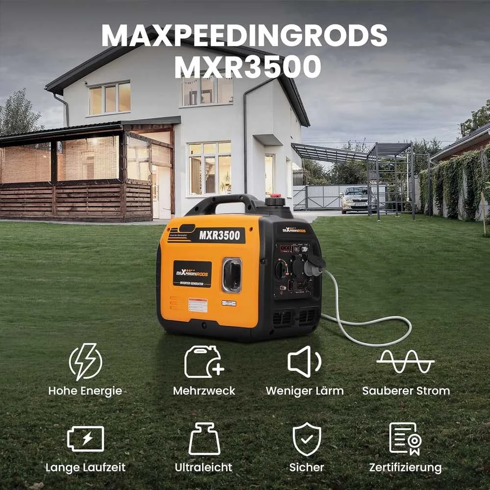 maXpeedingrods inverterinis generatorius 3300 W, benzininis, 230 V, MXR3500
