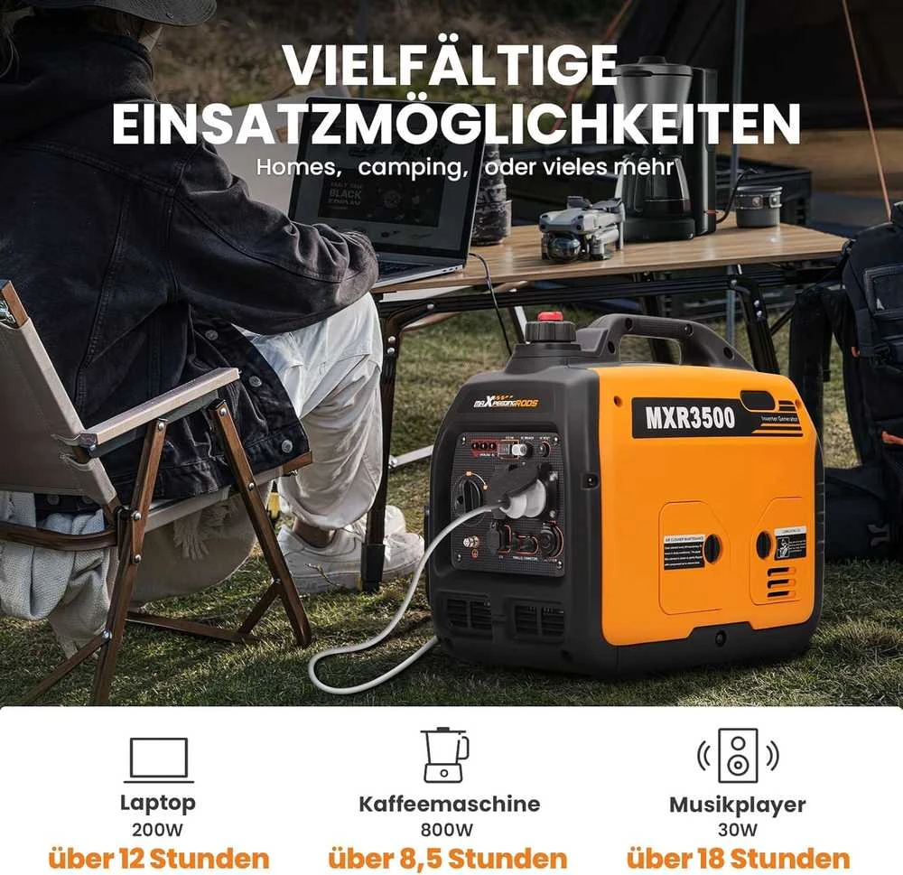maXpeedingrods inverterinis generatorius 3300 W, benzininis, 230 V, MXR3500