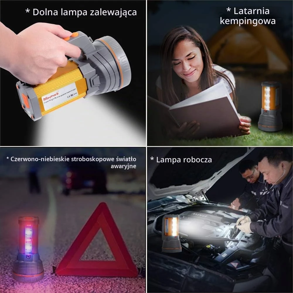 MAYTHANK rankinis LED prožektorius 3000 lm, 10000 mAh, USB-C, IPX4