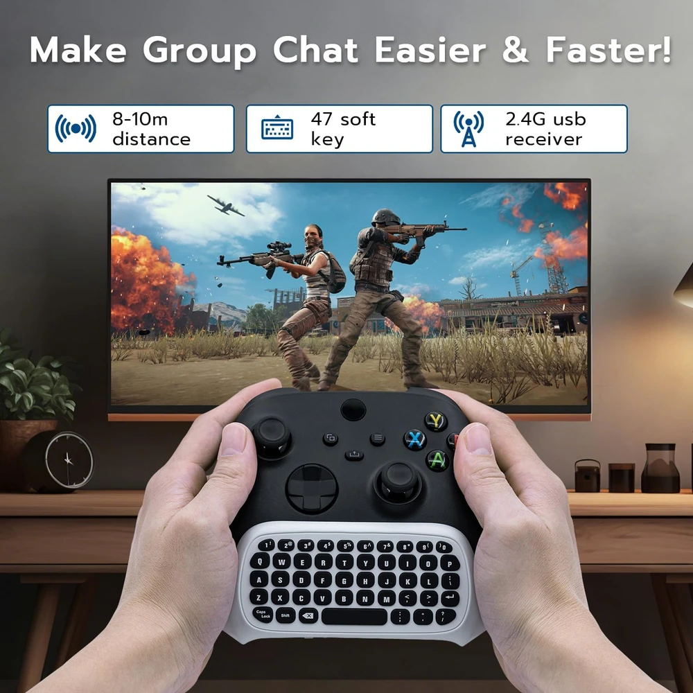 Mcbazel kompaktiška belaidė klaviatūra XBOX valdikliams, 2,4 GHz, QWERTY, 47 klavišai