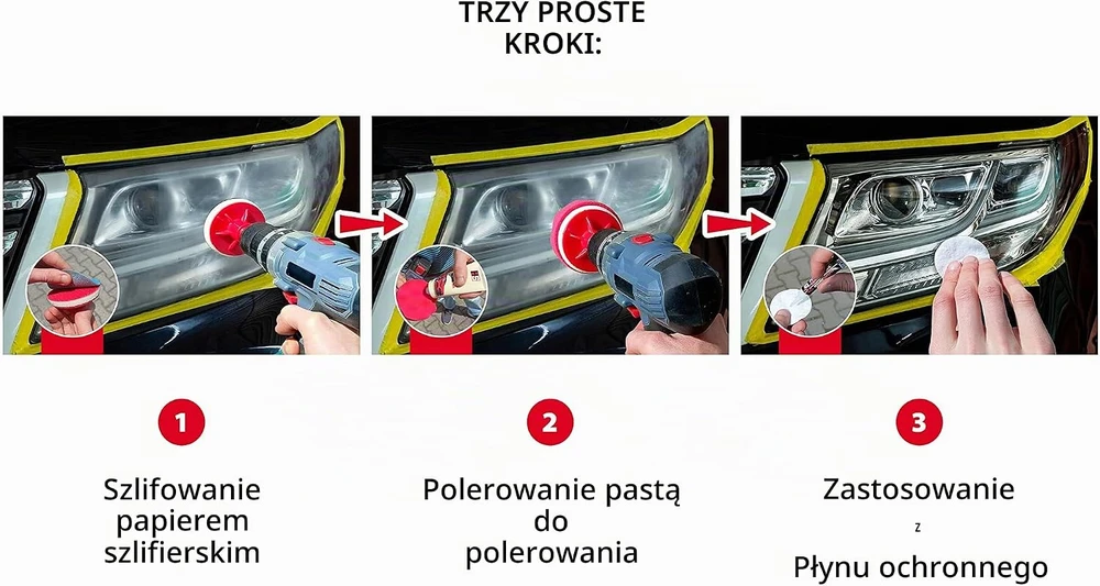 MDS HS automobilių žibintų šlifavimo ir poliravimo rinkinys