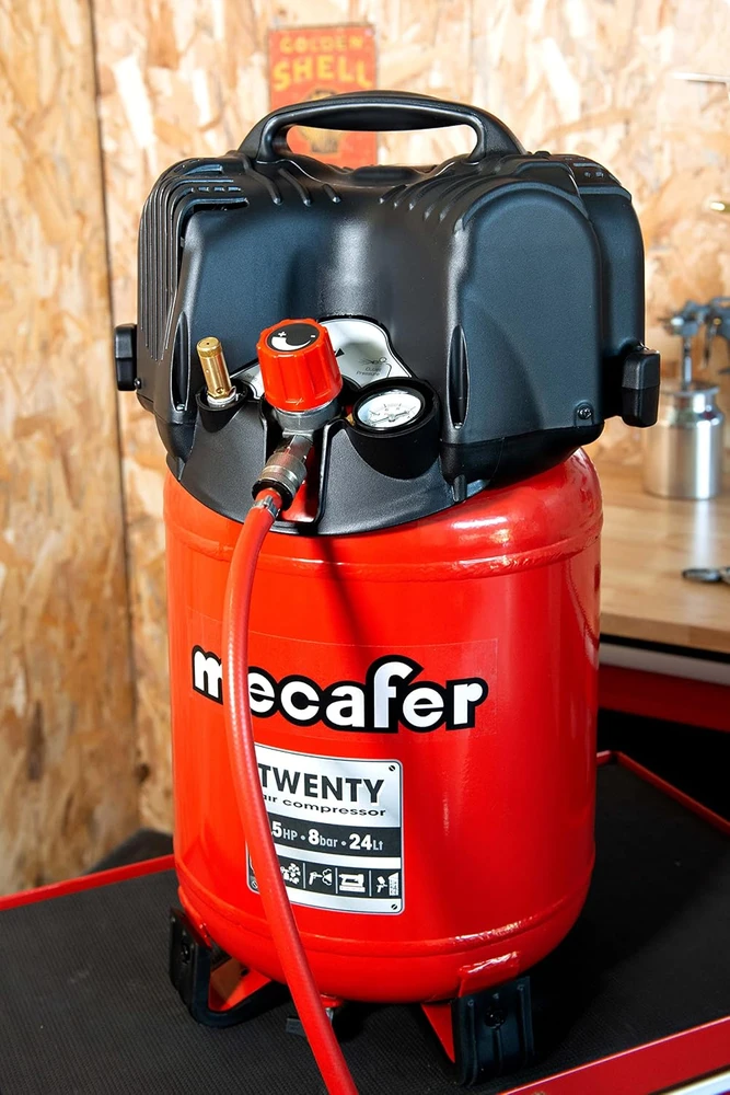 Mecafer vertikalus oro kompresorius 24 l, 1100 W, 8 bar, 425062