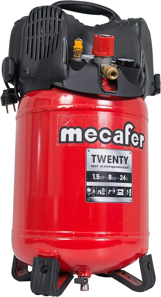 Mecafer vertikalus oro kompresorius 24 l, 1100 W, 8 bar, 425062
