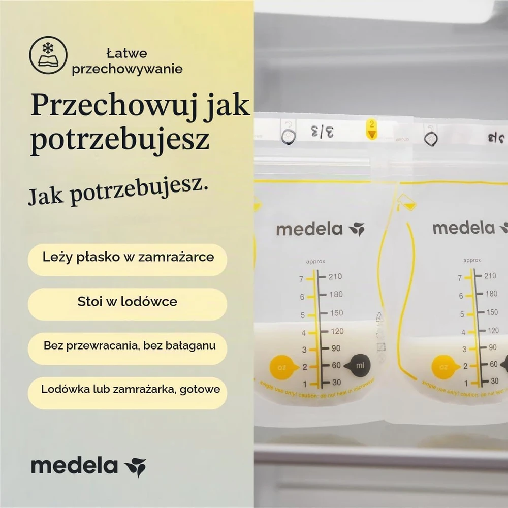 Medela Easy Pour vienkartiniai pieno laikymo maišeliai 210 ml, 100 vnt., 101046322