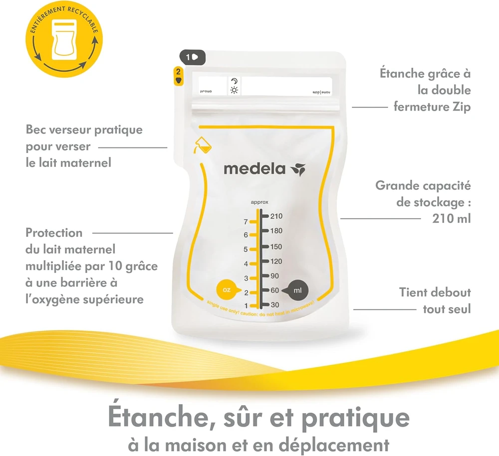 Medela motinos pieno laikymo maišeliai Easy Pour, 210 ml, 50 vnt., 101046331