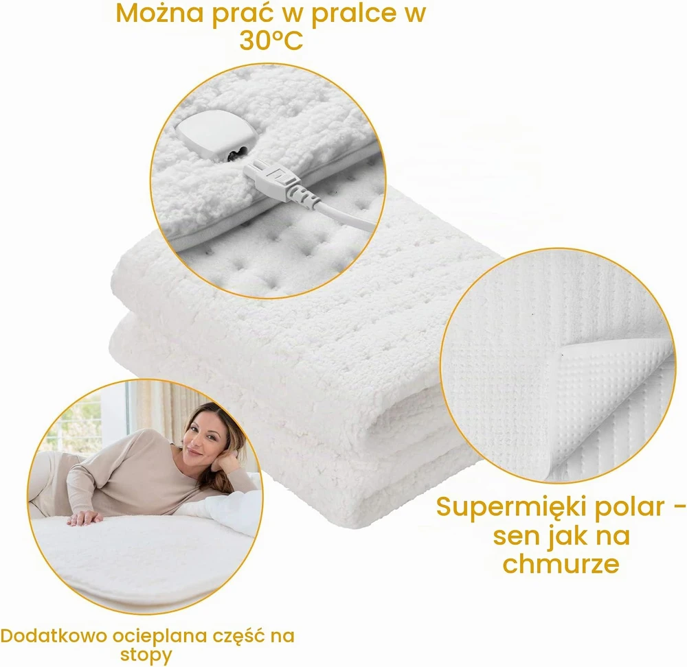 Medisana | Maxi Fleece šildoma antklodė | HU 672 | Vilna | Baltas