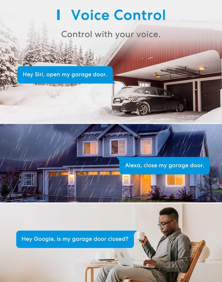 Išmanusis garažo durų atidarytuvas Meross MSG200 (HomeKit)