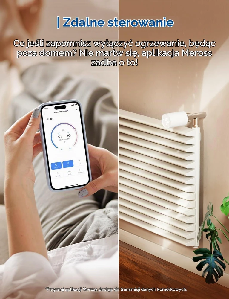 meross išmanusis programuojamas radiatoriaus termostatas Wi-Fi M30 x 1.5 mm MTS150