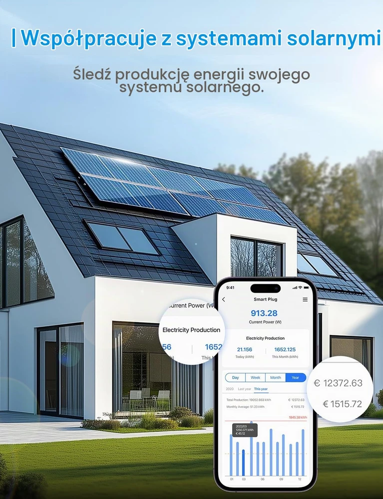 Meross išmanusis Wi-Fi kištukinis lizdas su energijos sąnaudų matavimu, 16 A, MSS210P