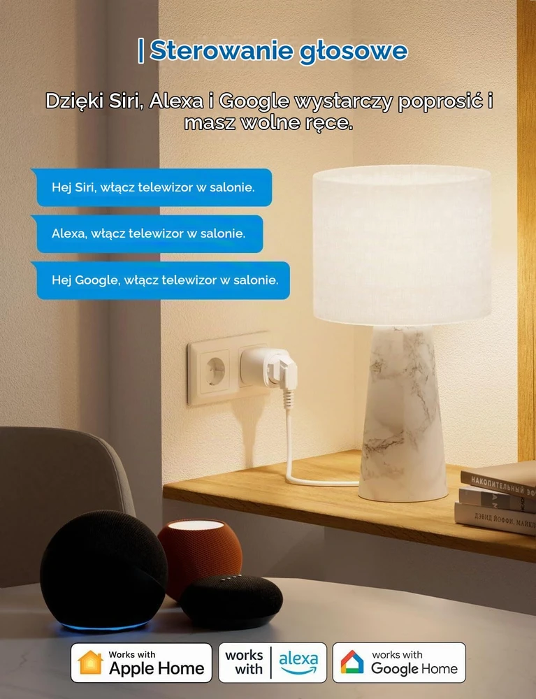 Meross išmanusis Wi-Fi Matter kištukinis lizdas su energijos skaitikliu 16 A, 4 vnt., MSS315